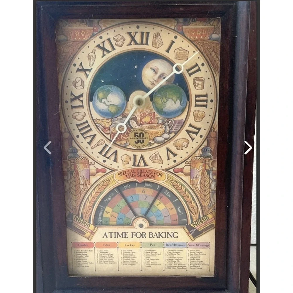 1979 Nestle 50th Anniversary A Time for Baking Clock Toll House Cookies Works!
